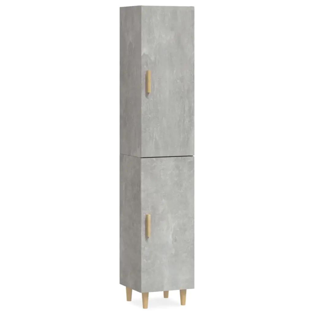 Hoge kast 34,5x34x180 cm bewerkt hout betongrijs (2)