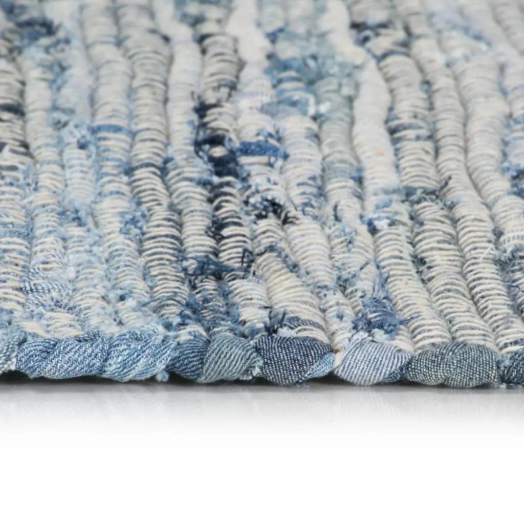Vloerkleed chindi handgeweven 80x160 cm denim blauw (3)