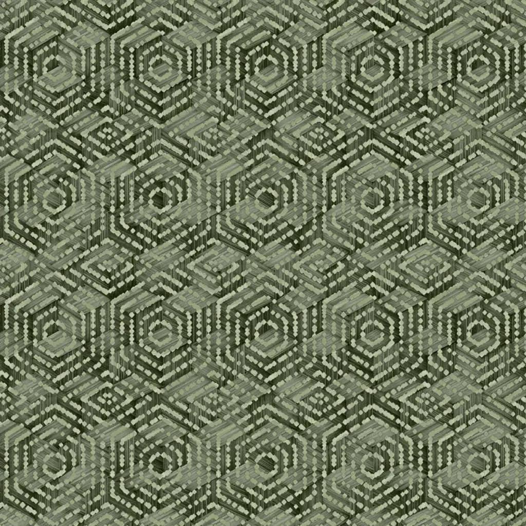 DUTCH WALLCOVERINGS Behang Geometric groen (2)