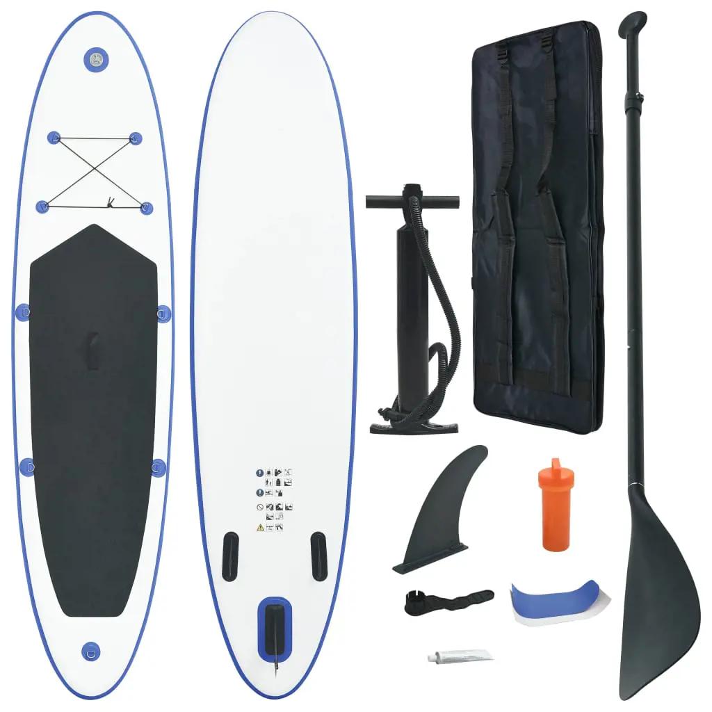 Stand Up Paddleboardset opblaasbaar blauw en wit (1)