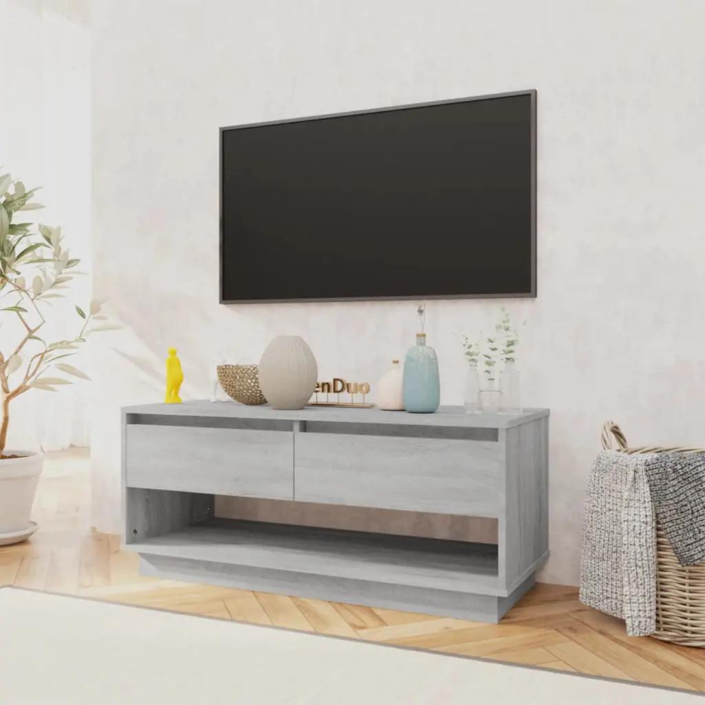 Tv-meubel 102x41x44 cm spaanplaat grijs sonoma eikenkleurig (3)