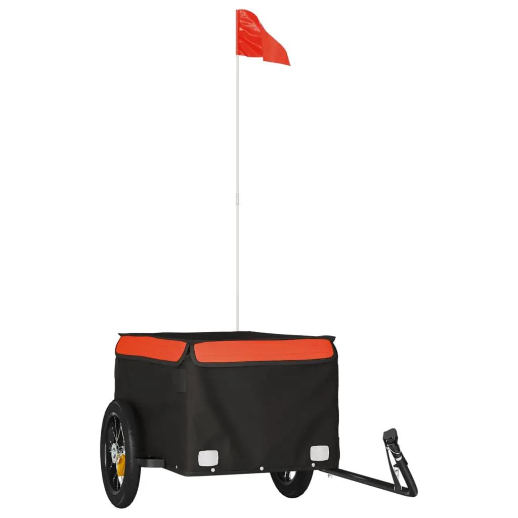 Fietstrailer 30 kg ijzer zwart en oranje (2)