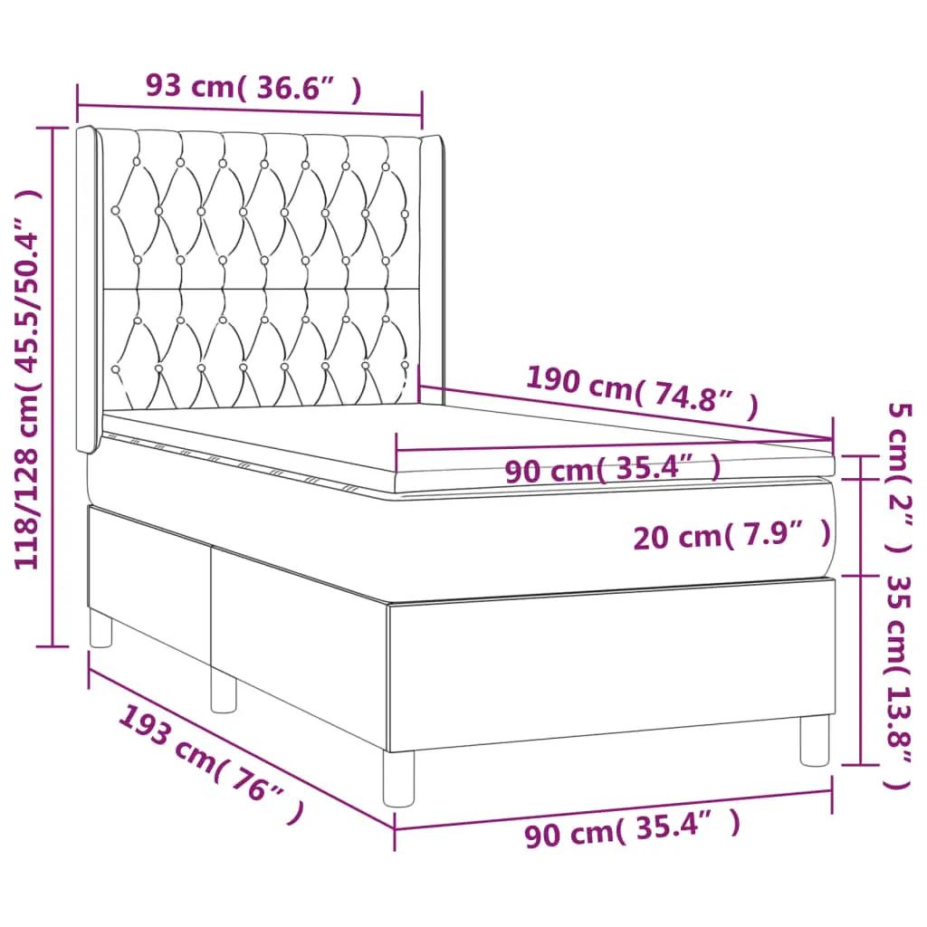 Boxspring met matras en LED stof donkerbruin 90x190 cm (8)