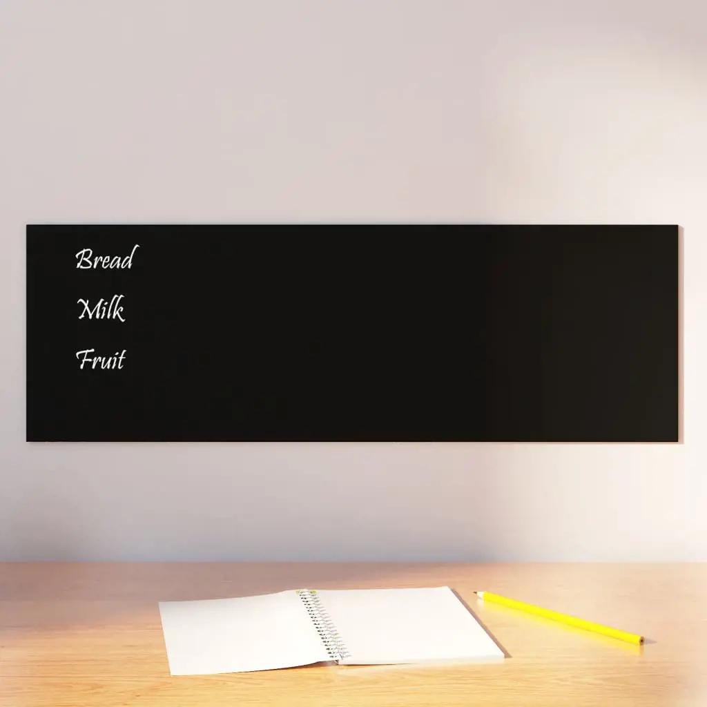 Magneetbord wandgemonteerd 60x20 cm gehard glas zwart