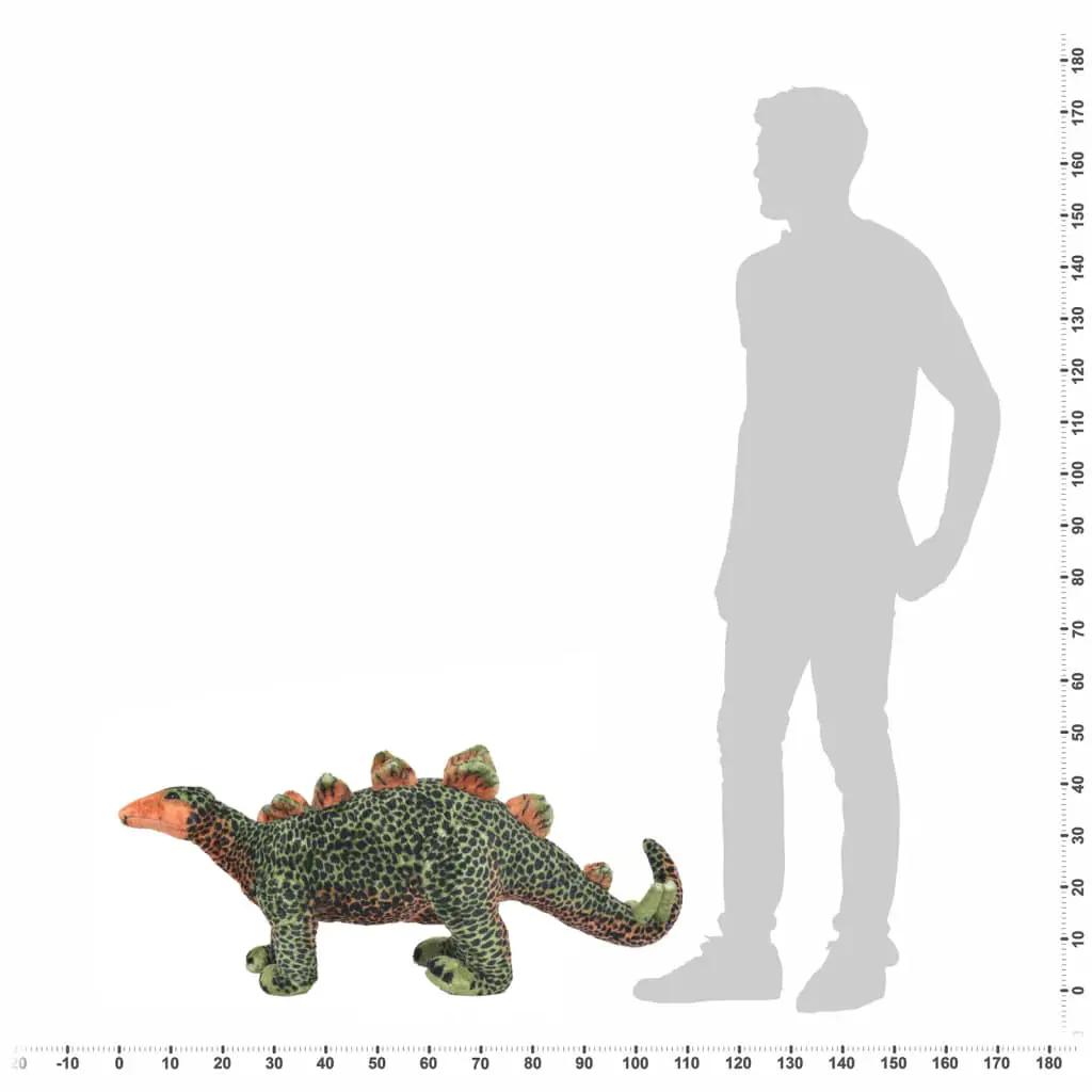 Speelgoeddinosaurus staand XXL pluche groen en oranje (4)