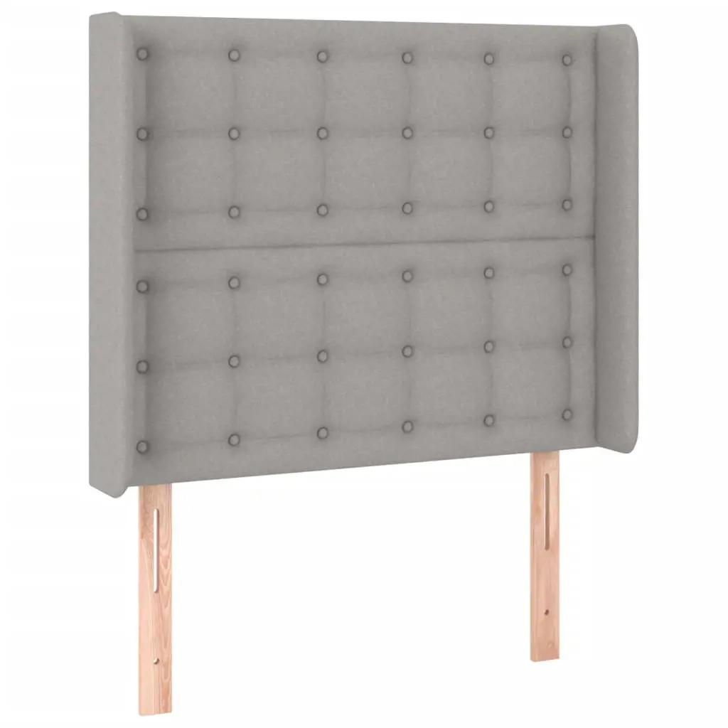 Boxspring met matras en LED stof lichtgrijs 100x200 cm (7)