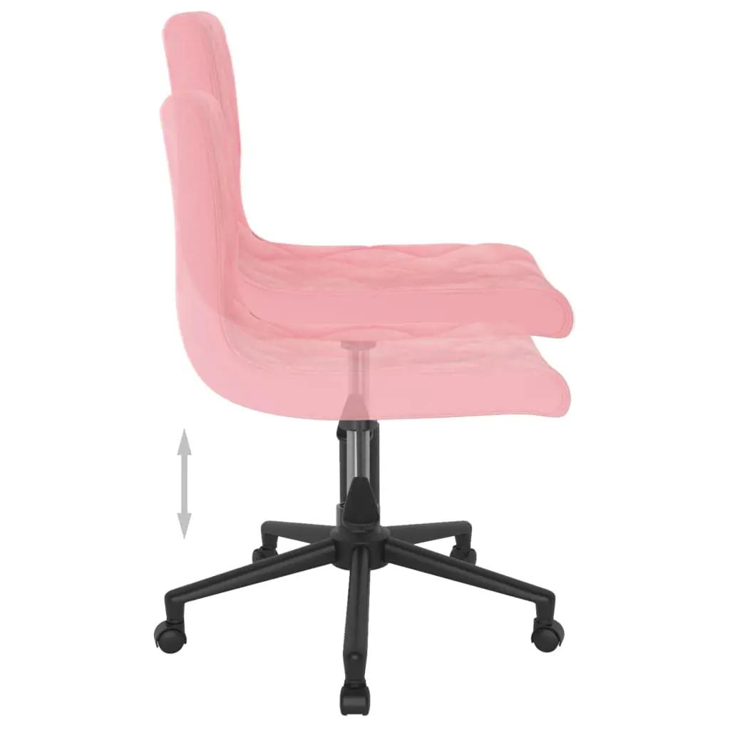 Kantoorstoel draaibaar fluweel roze (6)