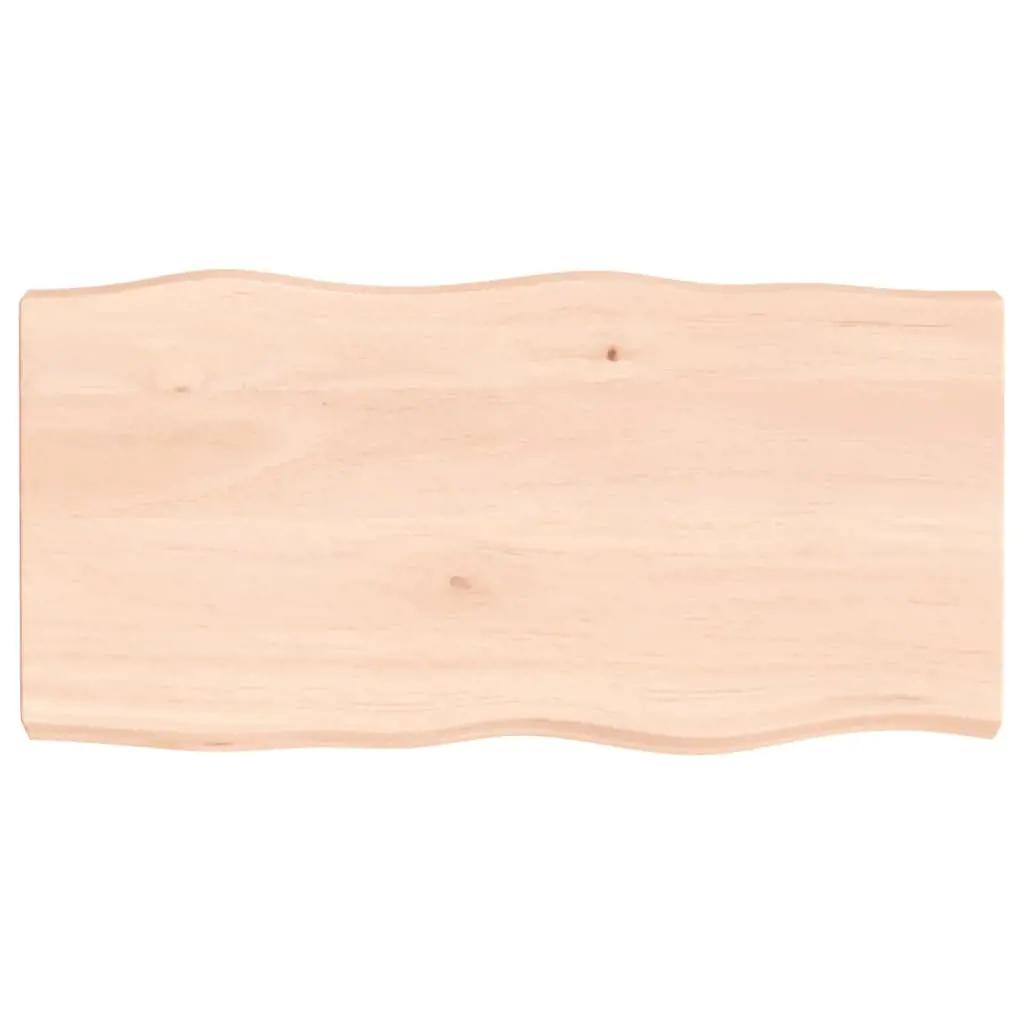 Tafelblad natuurlijke rand 80x40x(2-6) cm massief eikenhout