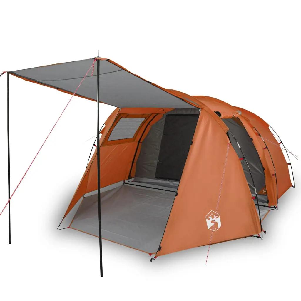 Tent 4-persoons waterdicht grijs en oranje (2)