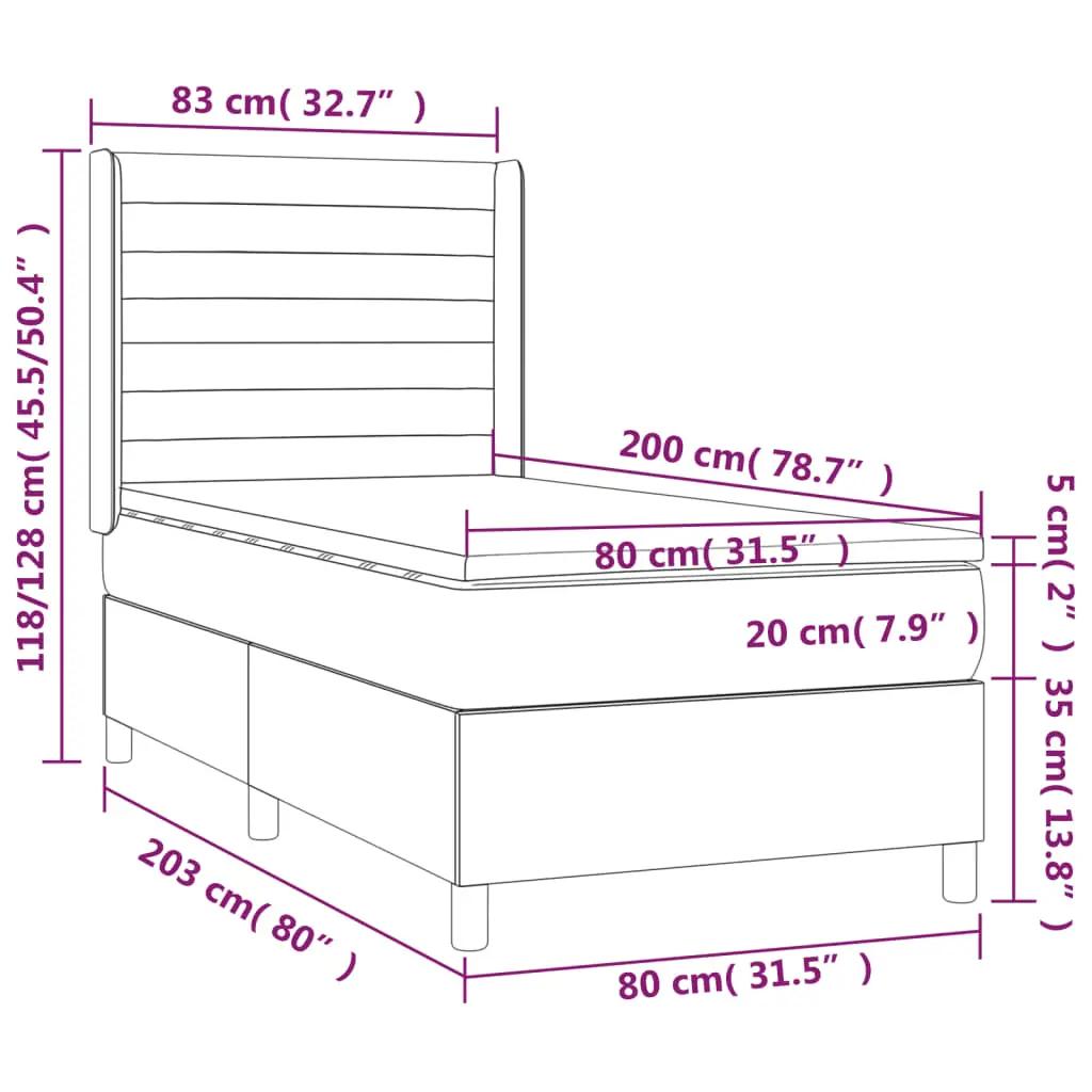 Boxspring met matras en LED stof donkerbruin 80x200 cm (8)