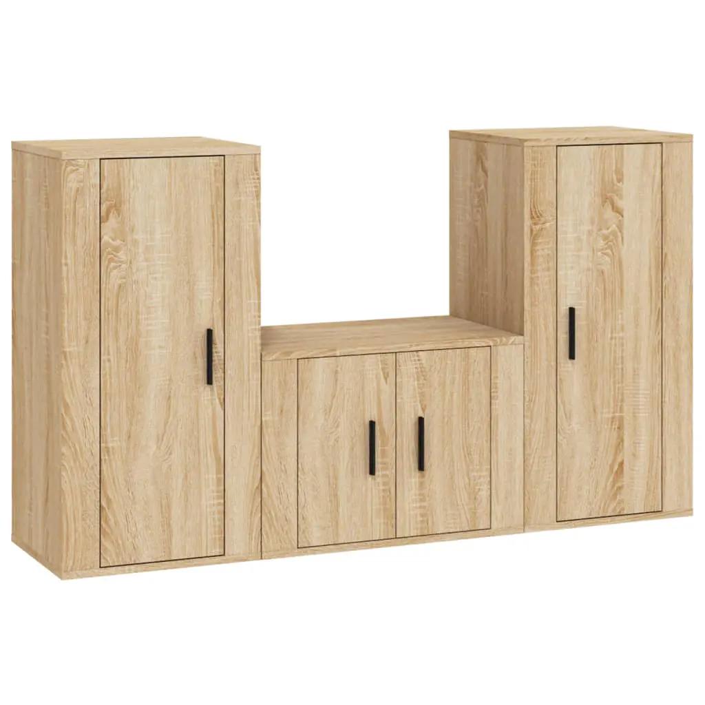 3-delige Tv-meubelset bewerkt hout sonoma eikenkleurig (2)