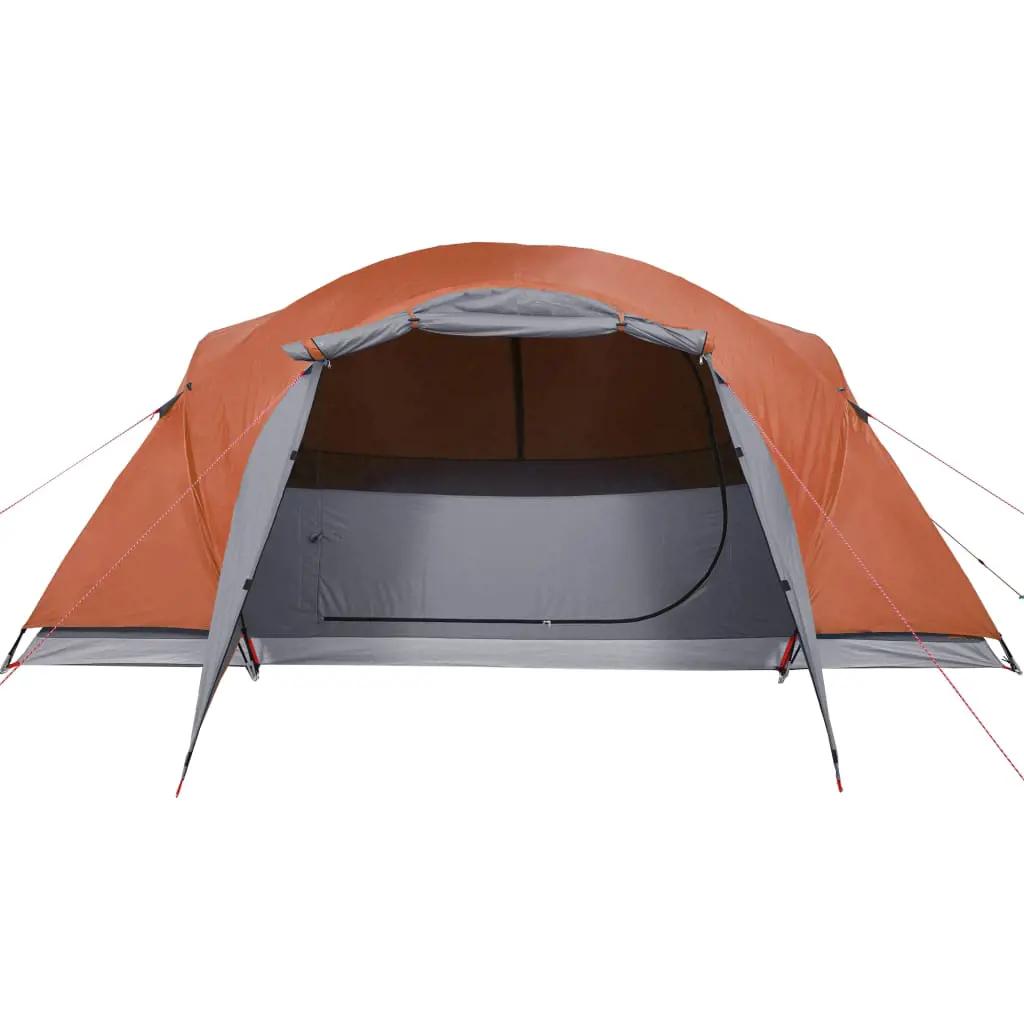 Tent 8-persoons waterdicht grijs en oranje (5)