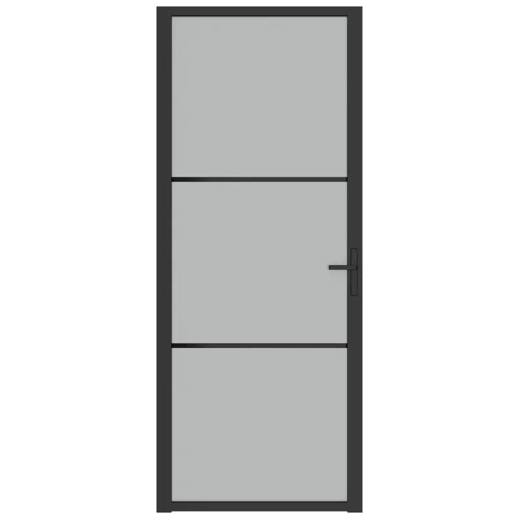 Binnendeur 83x201,5 cm matglas en aluminium zwart (3)
