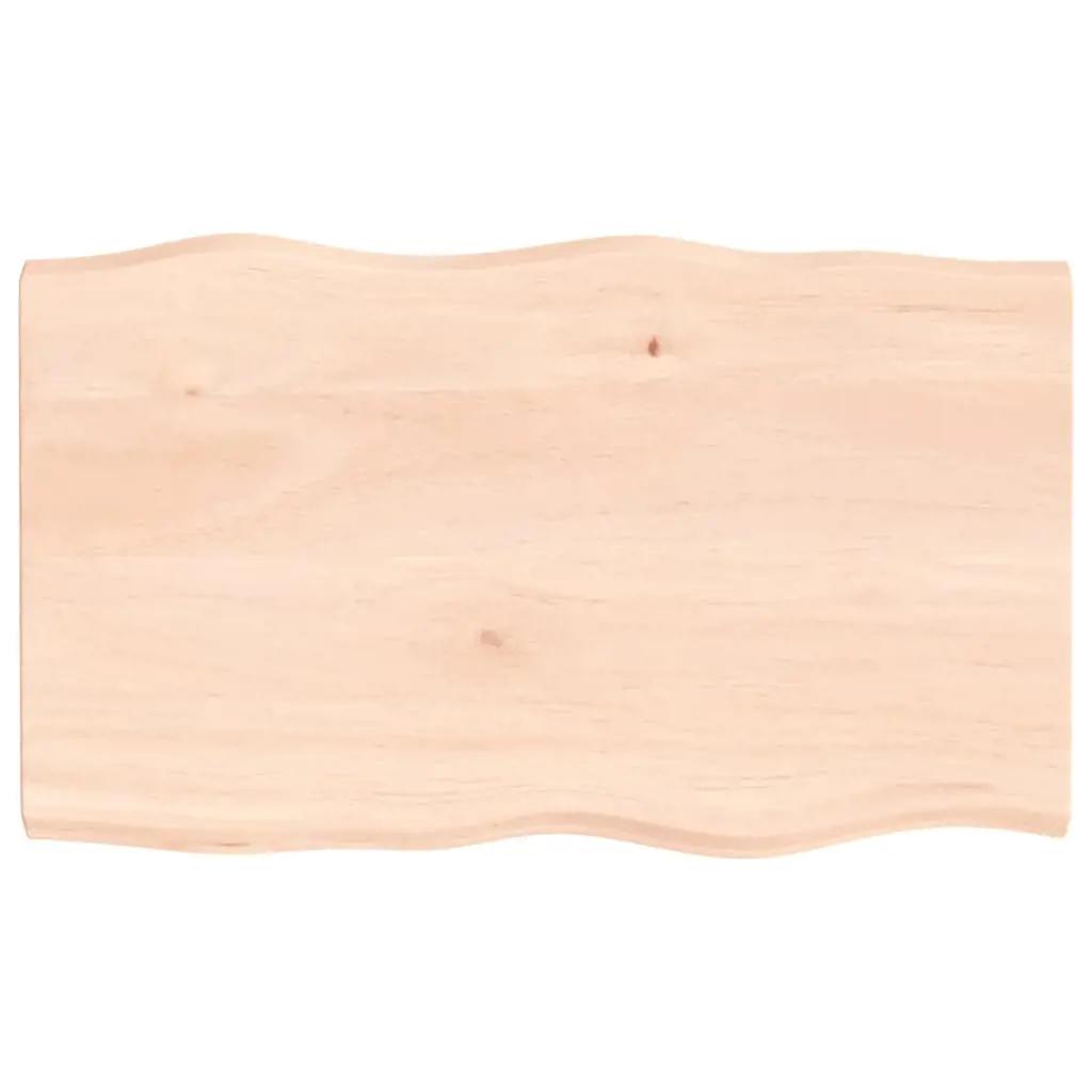 Tafelblad natuurlijke rand 100x60x(2-4) cm massief eikenhout