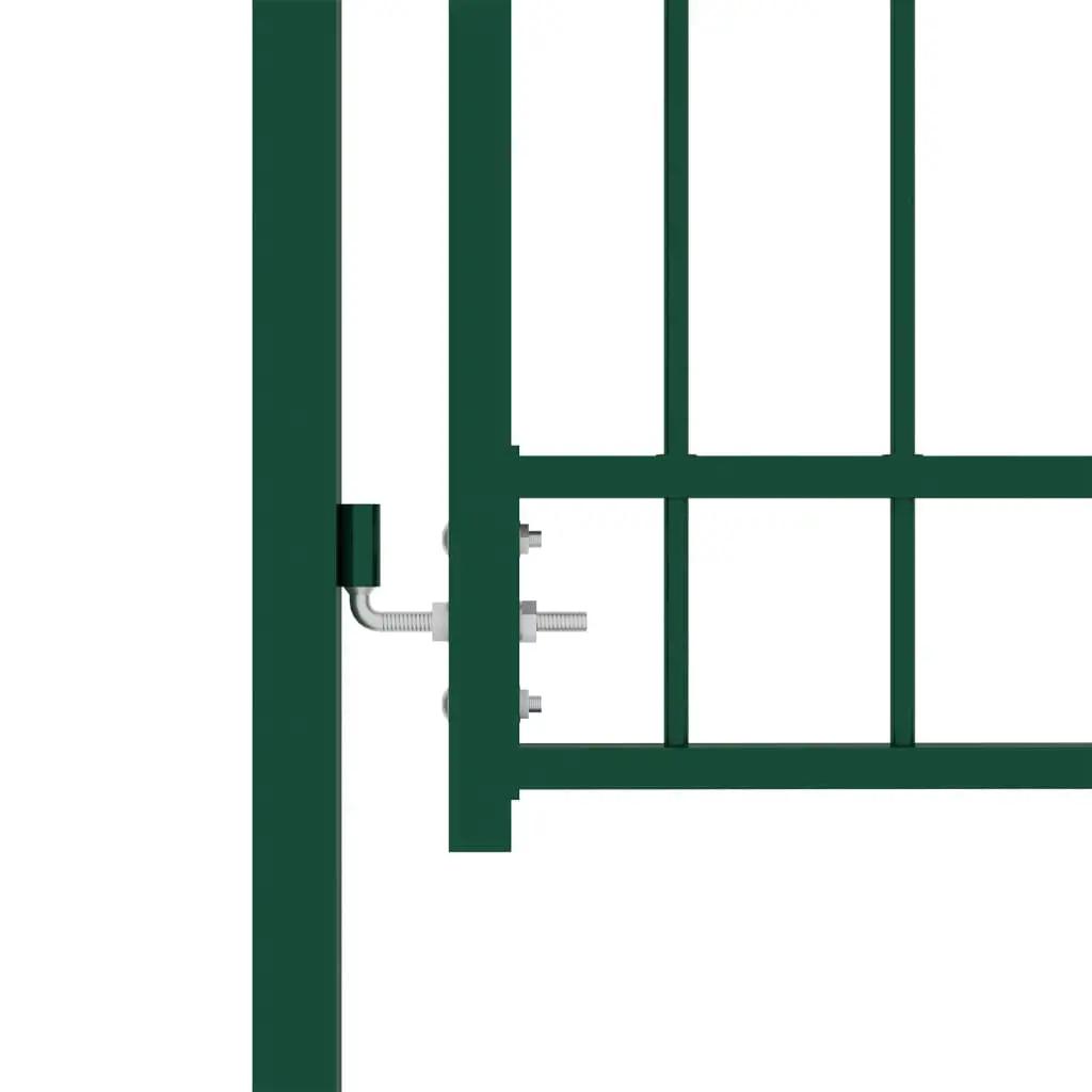 Poort met gebogen bovenkant 100x200 cm staal groen (3)
