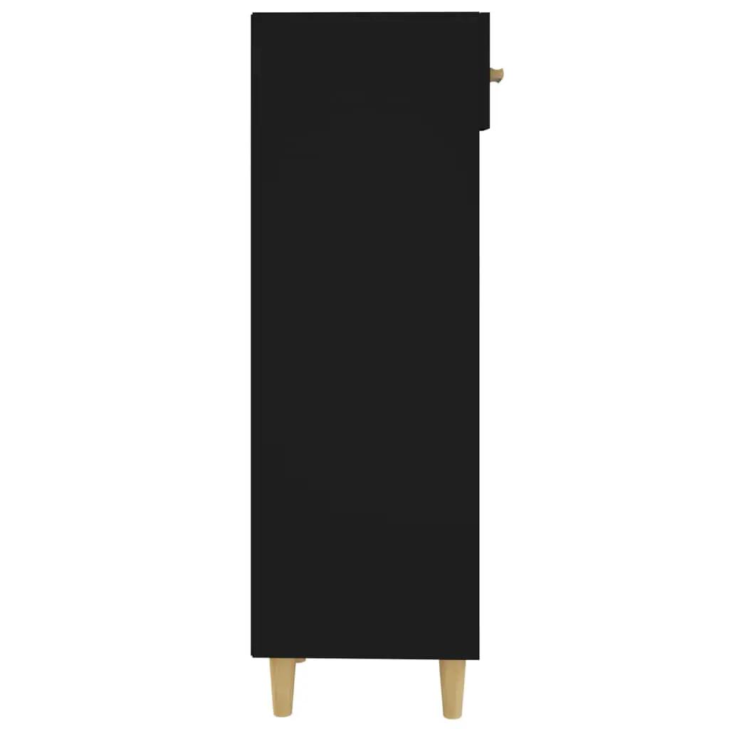 Schoenenkast 30x35x105 cm bewerkt hout zwart (5)