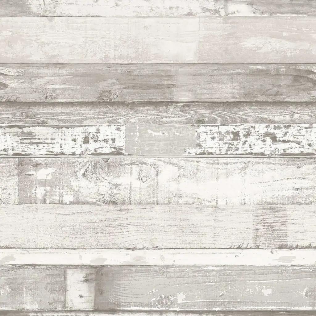 Homestyle Behang Wood gebroken wit en grijs (1)