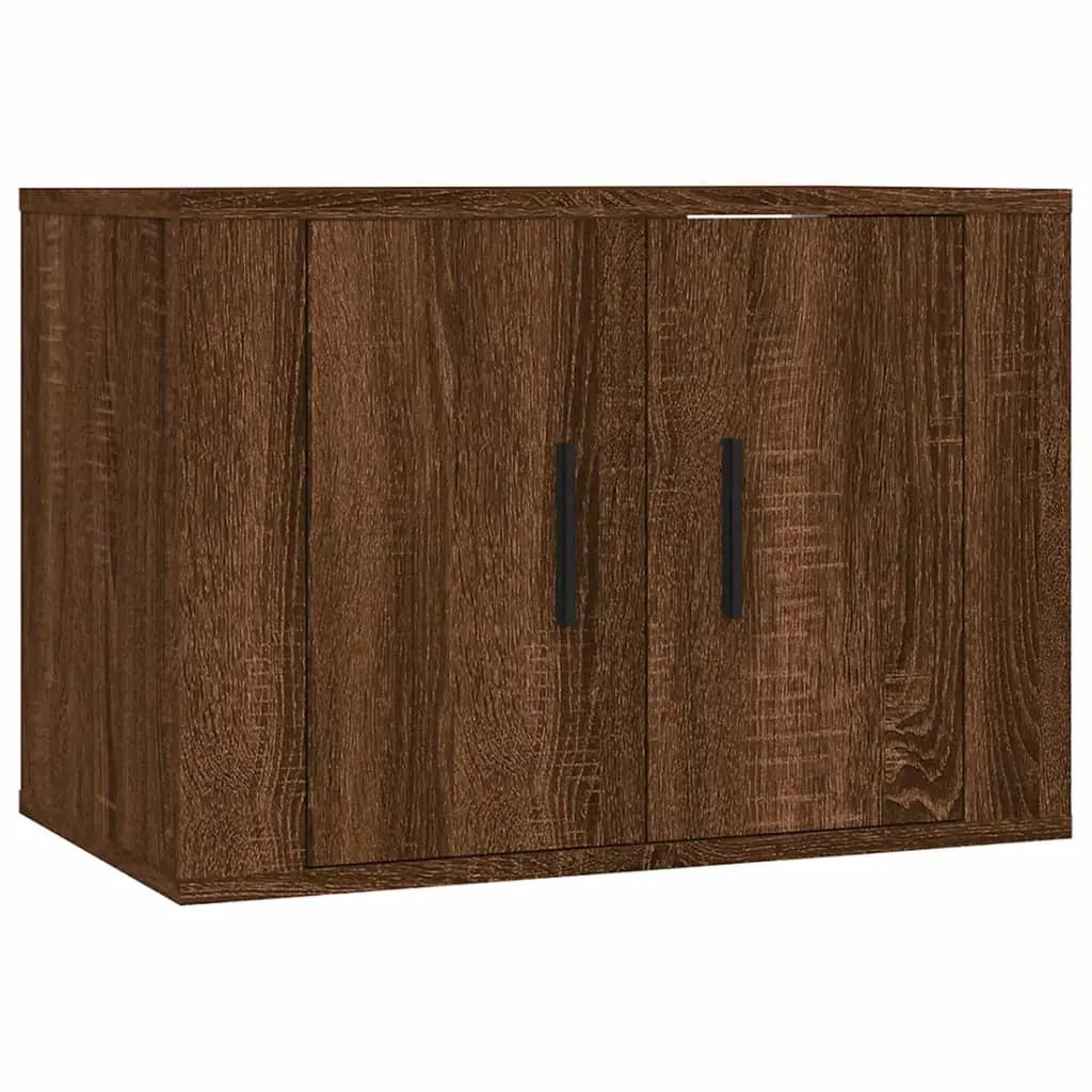 4-delige Tv-meubelset bewerkt hout bruin eikenkleur (4)