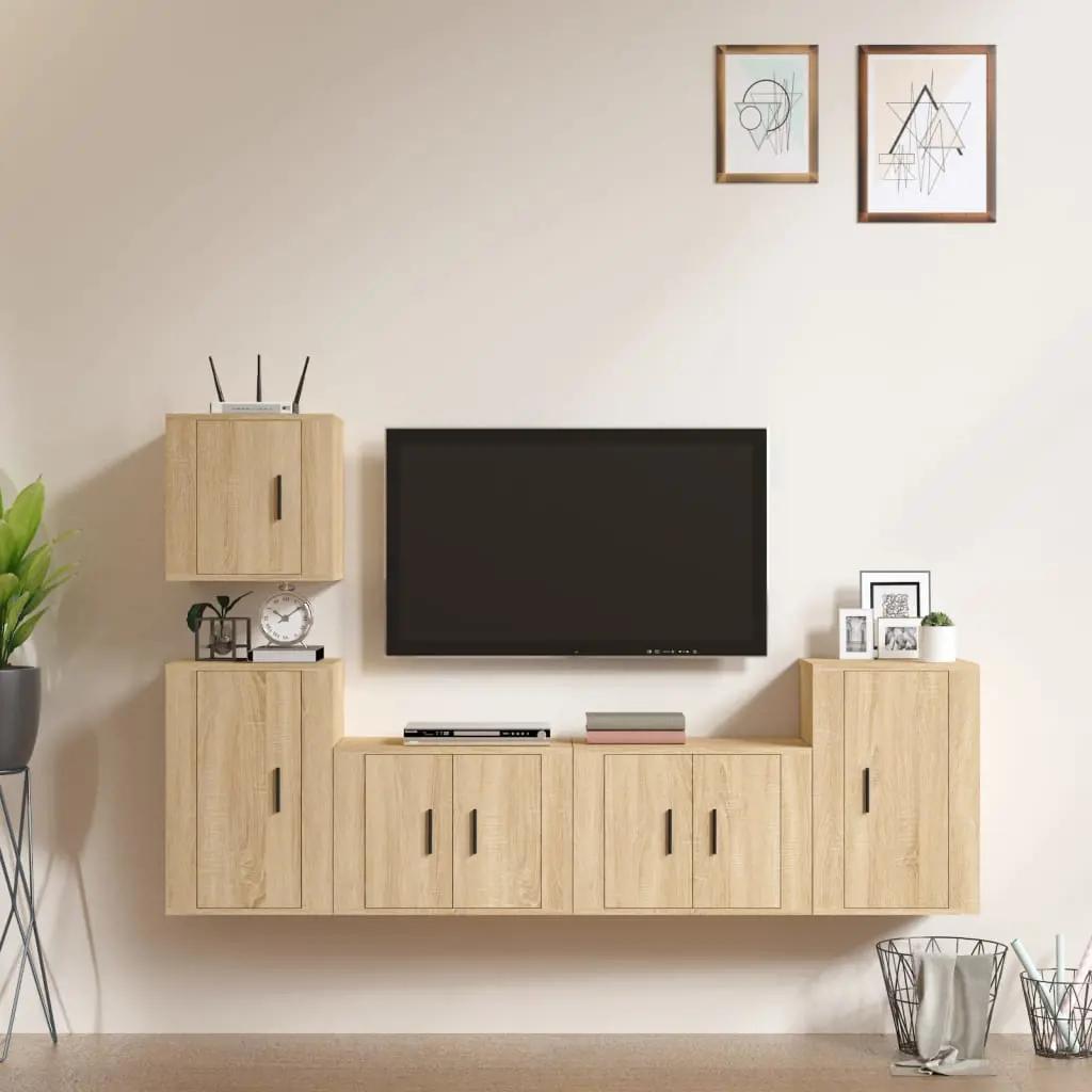 5-delige Tv-meubelset bewerkt hout sonoma eikenkleurig (1)