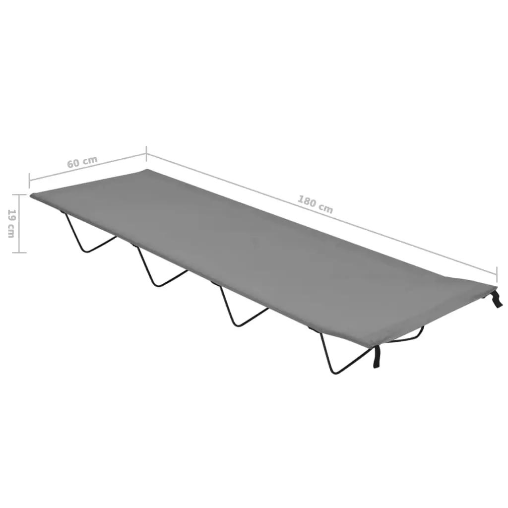 Campingbed 180x60x19 cm oxford stof en staal grijs (6)