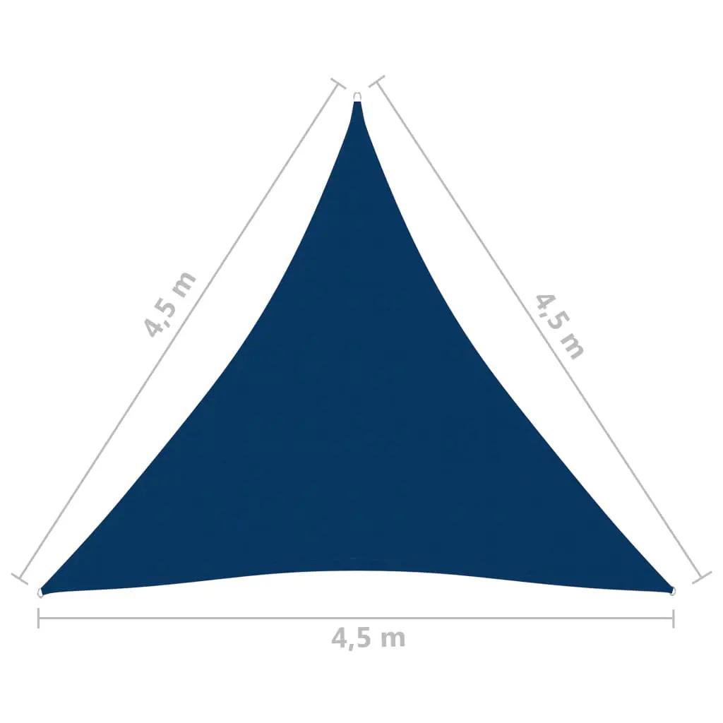 Zonnescherm driehoekig 4,5x4,5x4,5 m oxford stof blauw (6)