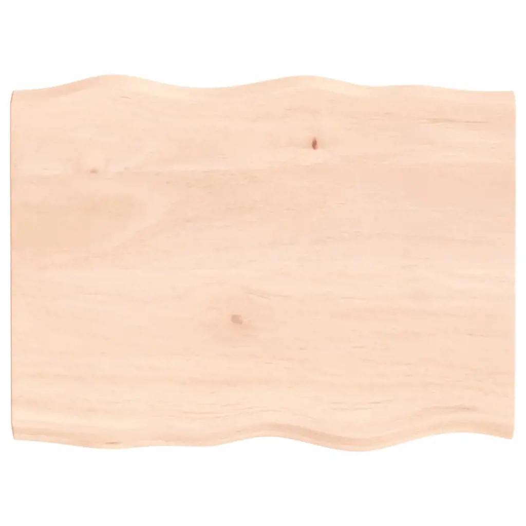 Tafelblad natuurlijke rand 80x60x2 cm massief eikenhout