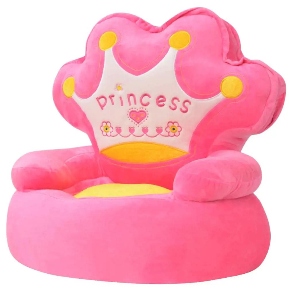 Kinderstoel prinses pluche roze