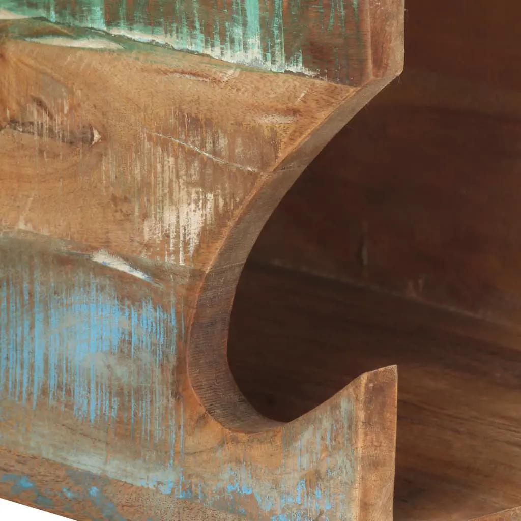 Wandfietsenrek 35x25x25 cm massief gerecycled hout (7)