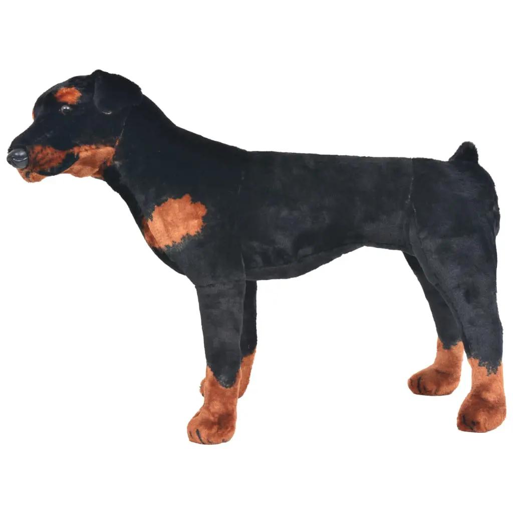 Speelgoedhond rottweiler staand XXL pluche zwart en bruin (2)