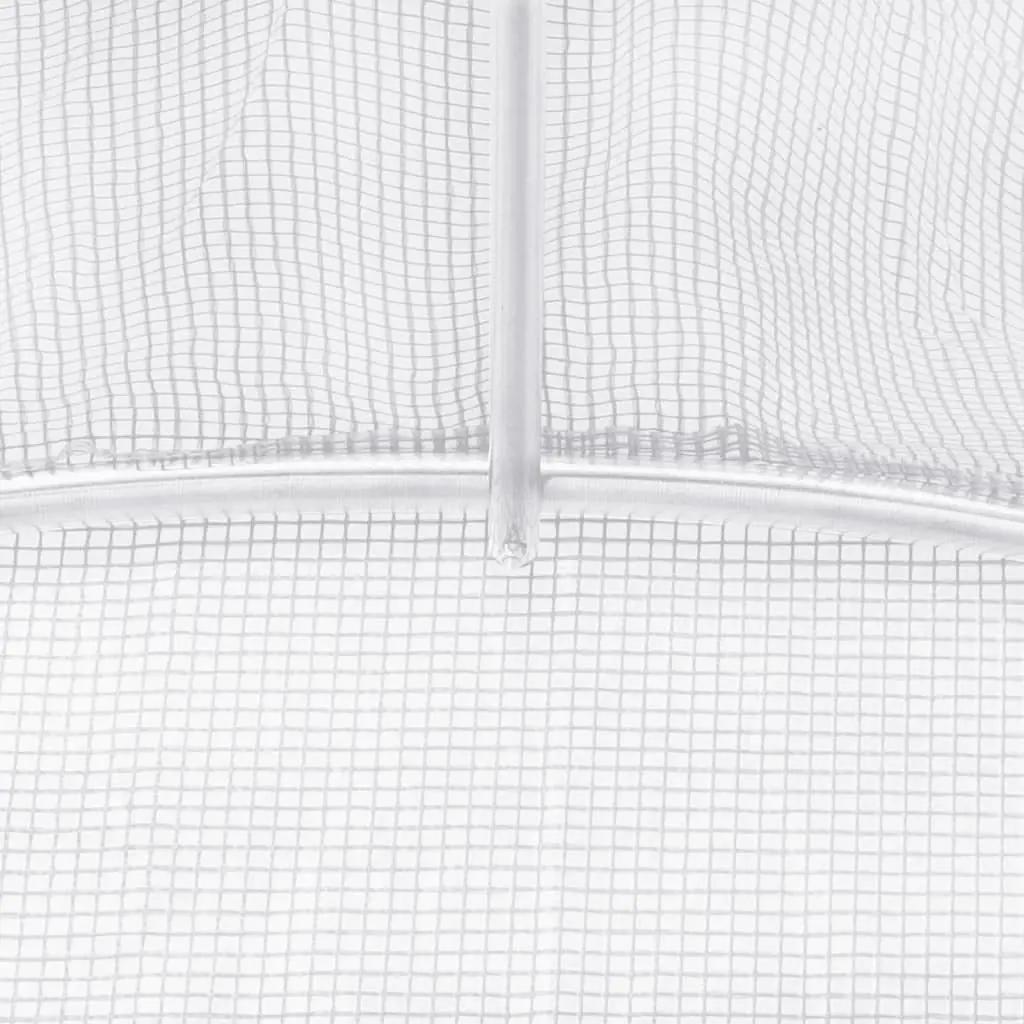 Tuinkas met stalen frame 12 m² 6x2x2 m wit (9)