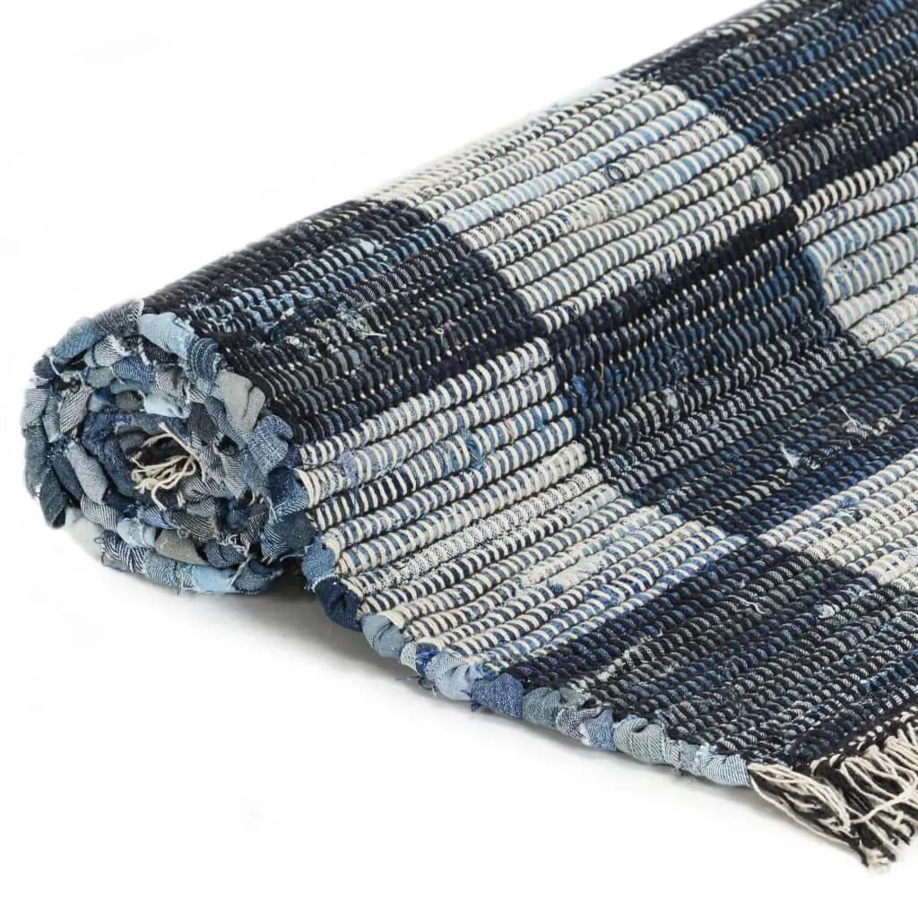 Vloerkleed chindi handgeweven 200x290 cm denim blauw (2)