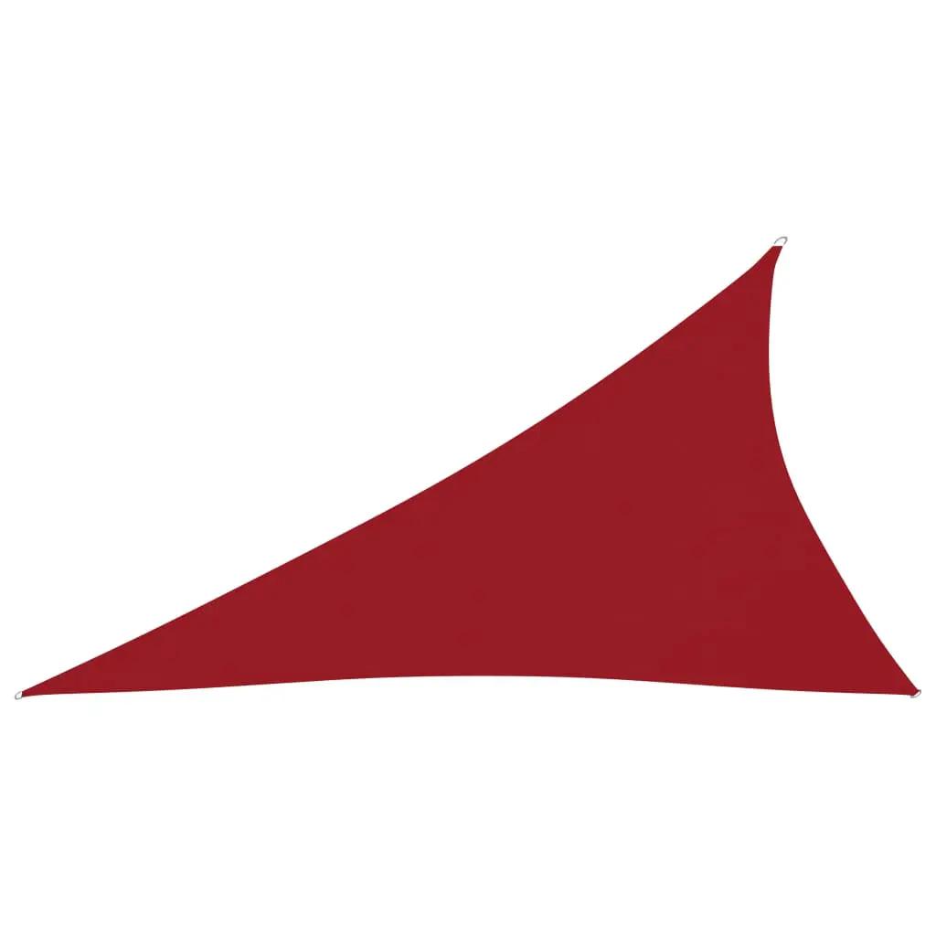Zonnescherm driehoekig 4x5x6,4 m oxford stof rood (1)