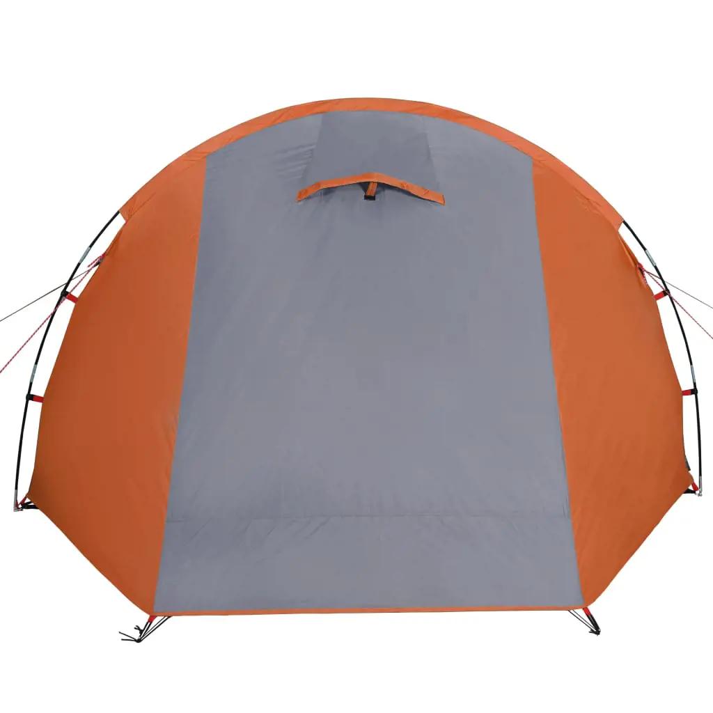 Tent 4-persoons waterdicht grijs en oranje (9)