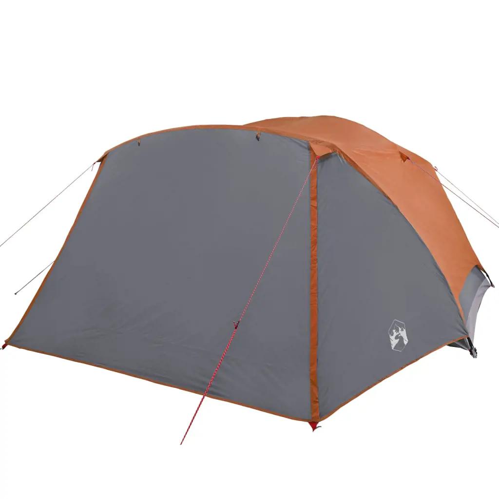 Tent 4-persoons waterdicht grijs en oranje (5)