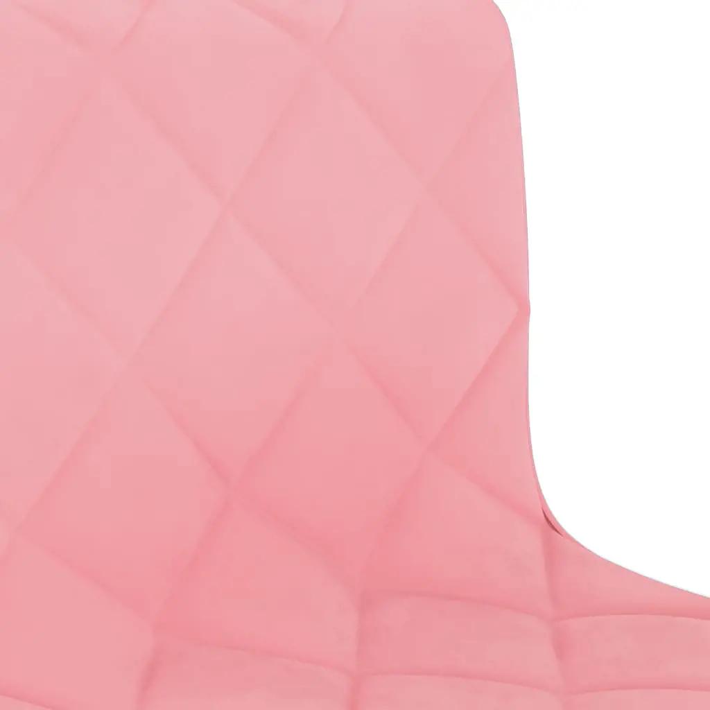 Kantoorstoel draaibaar fluweel roze (7)