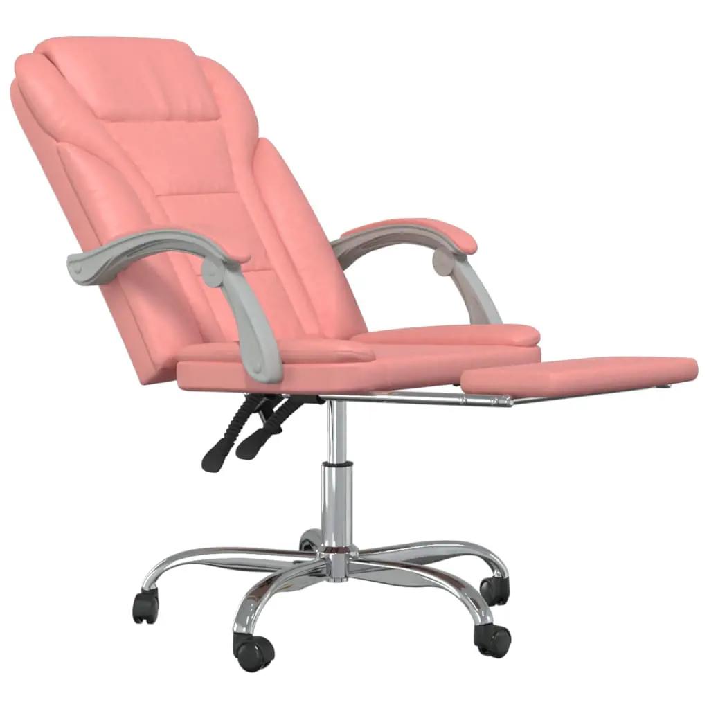 Kantoorstoel verstelbaar kunstleer roze (6)