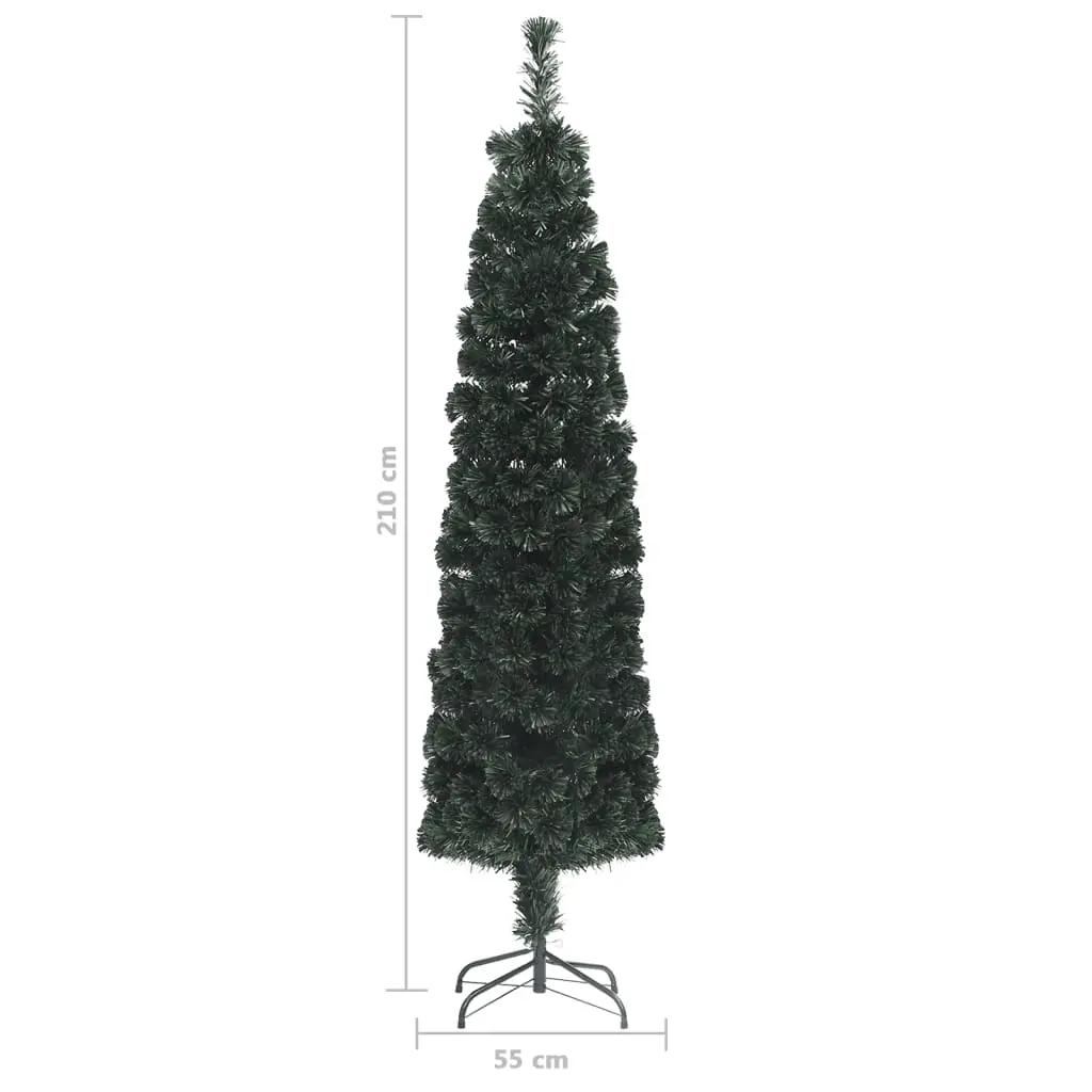 Kunstkerstboom met standaard smal 210 cm glasvezel (8)