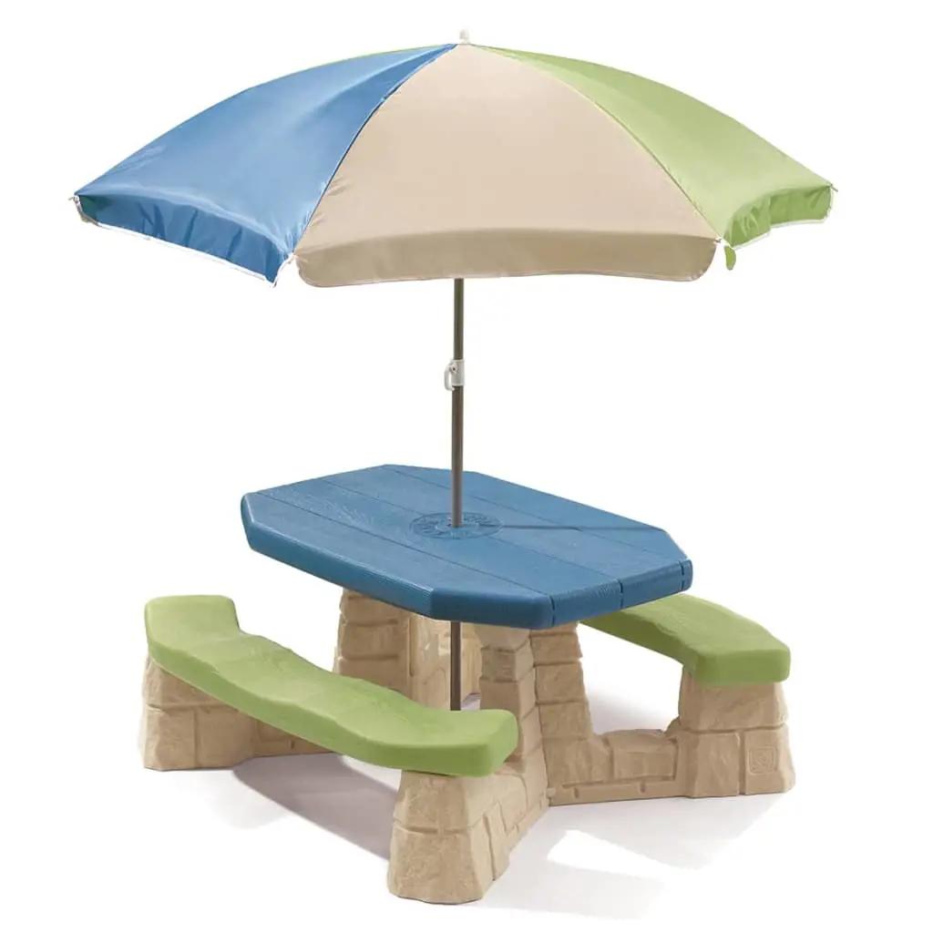 Step2 Picknicktafel met parasol Aqua (1)