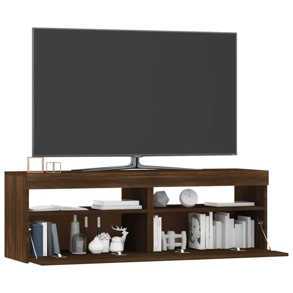 Tv-meubel met LED-verlichting 120x35x40 cm bruin eikenkleur (7)