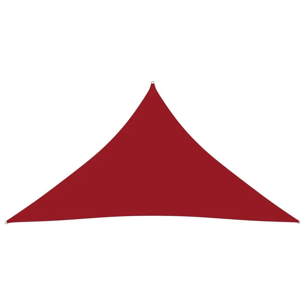 Zonnescherm driehoekig 5x7x7 m oxford stof rood (2)