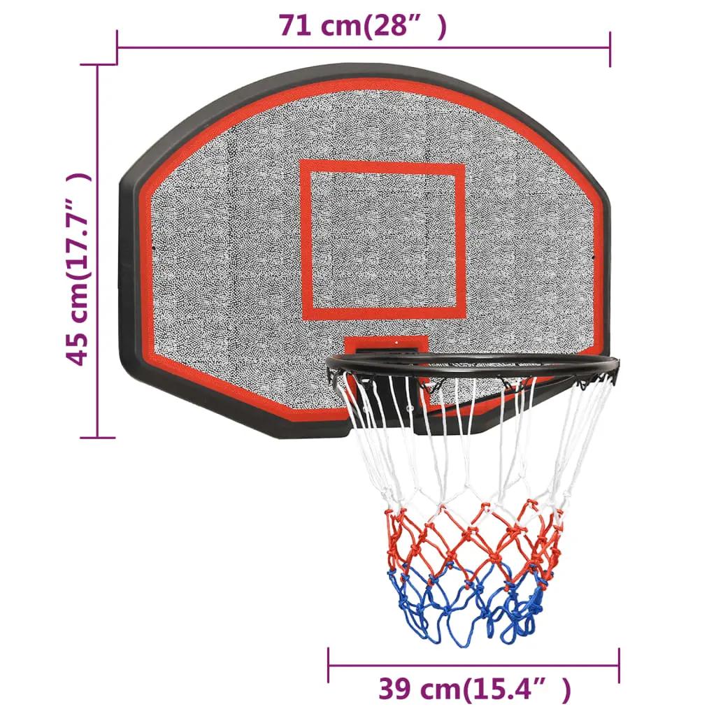 Basketbalbord 71x45x2 cm polyetheen zwart (9)
