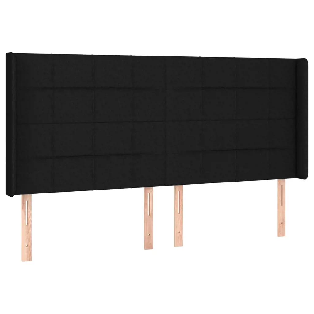 Boxspring met matras en LED stof zwart 200x200 cm (7)