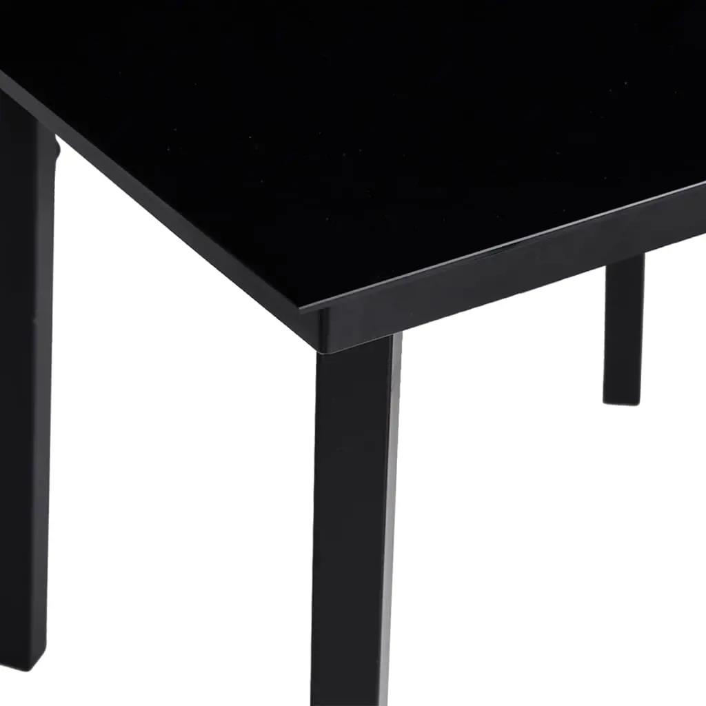 Tuintafel 80x80x74 cm staal en glas zwart (4)