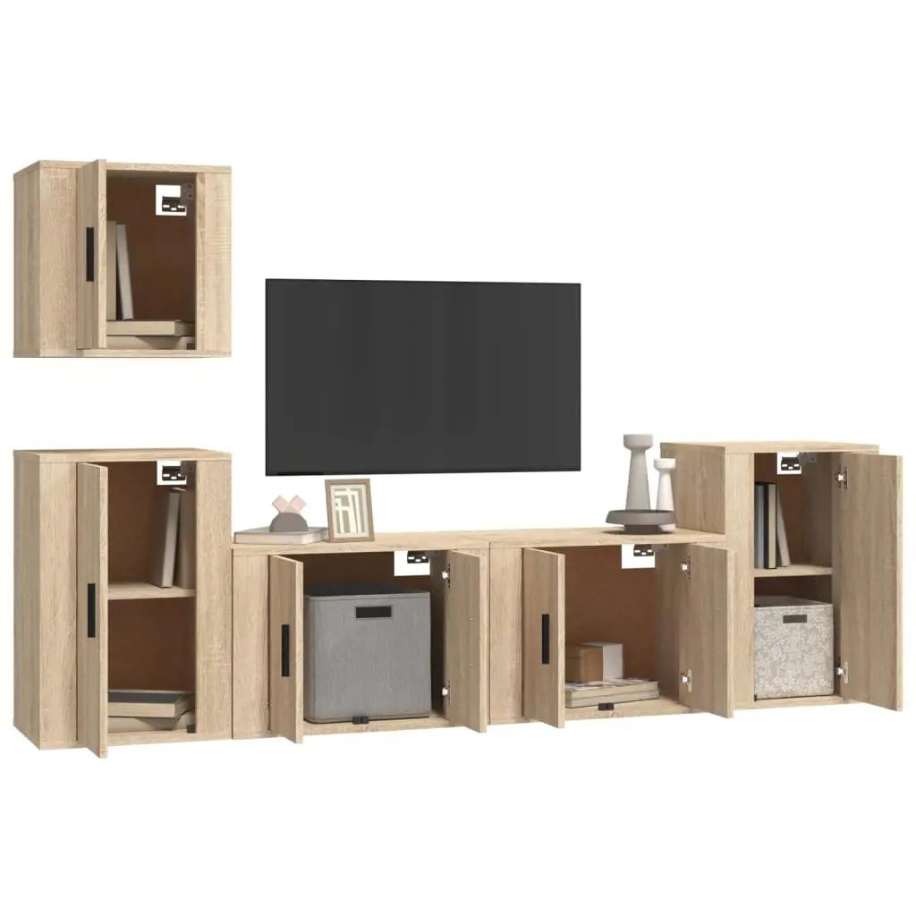 5-delige Tv-meubelset bewerkt hout sonoma eikenkleurig (3)