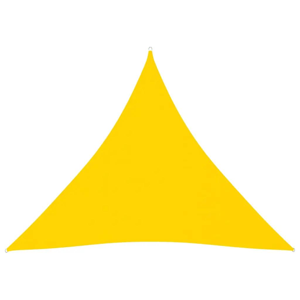 Zonnescherm driehoekig 6x6x6 m oxford stof geel (1)