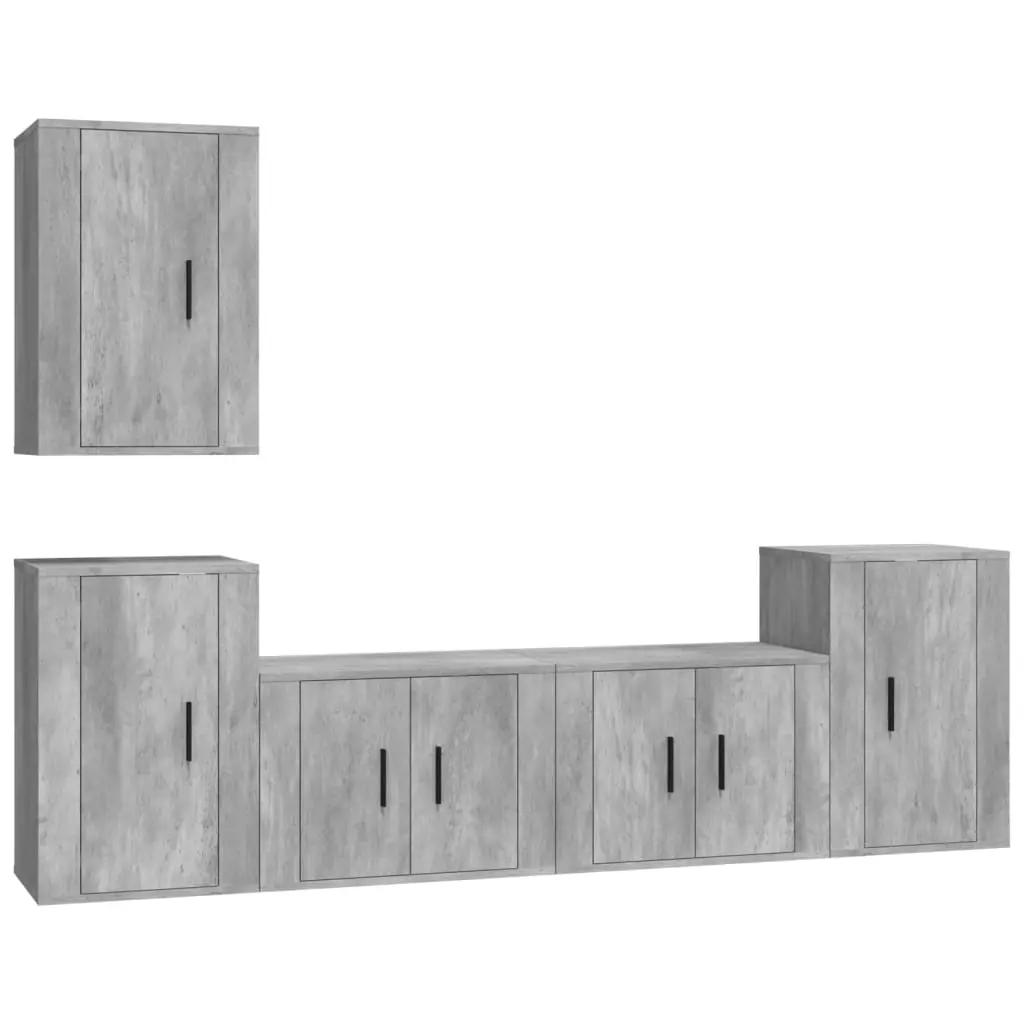 5-delige Tv-meubelset bewerkt hout betongrijs (2)