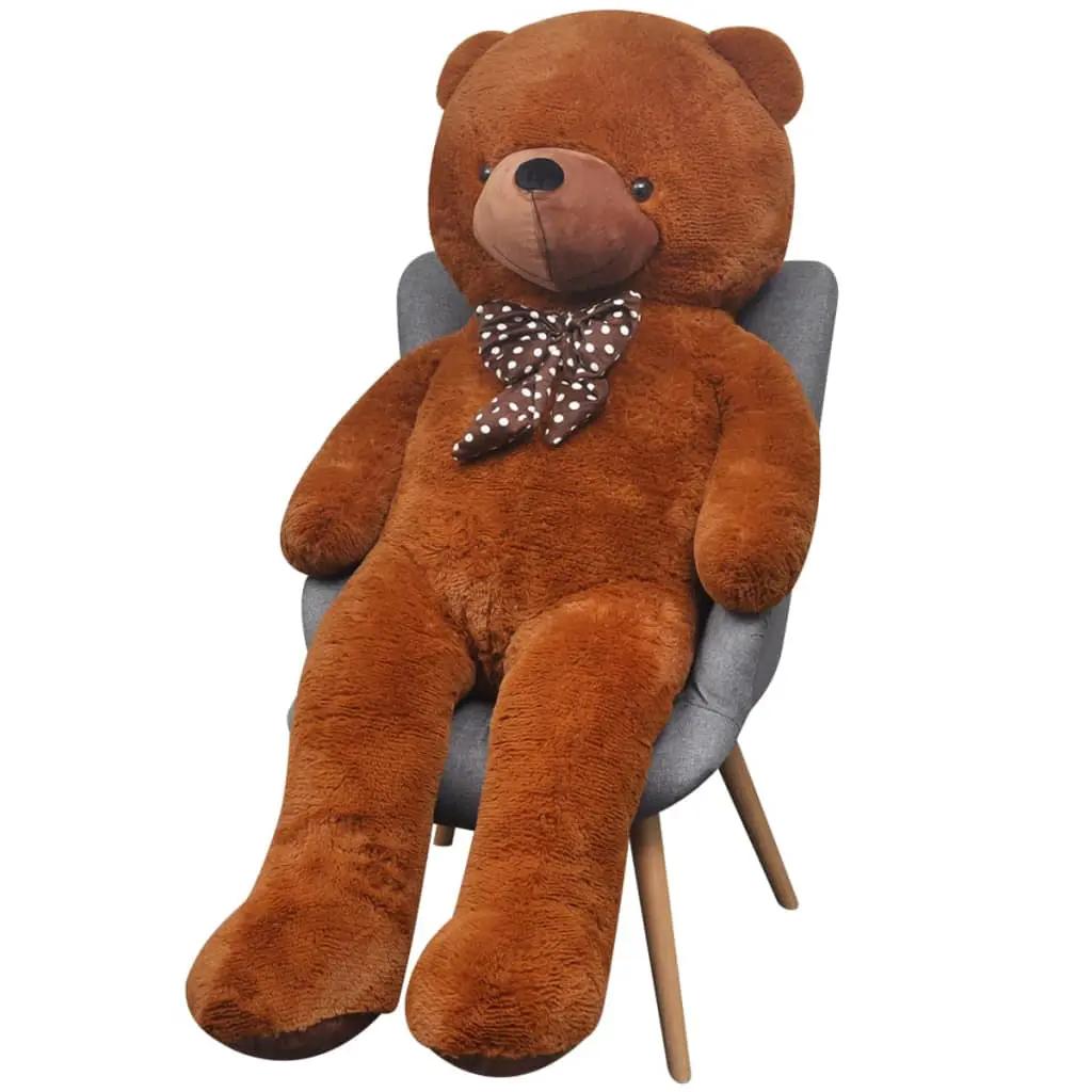 Teddybeer XXL 135 cm zacht pluche bruin (2)