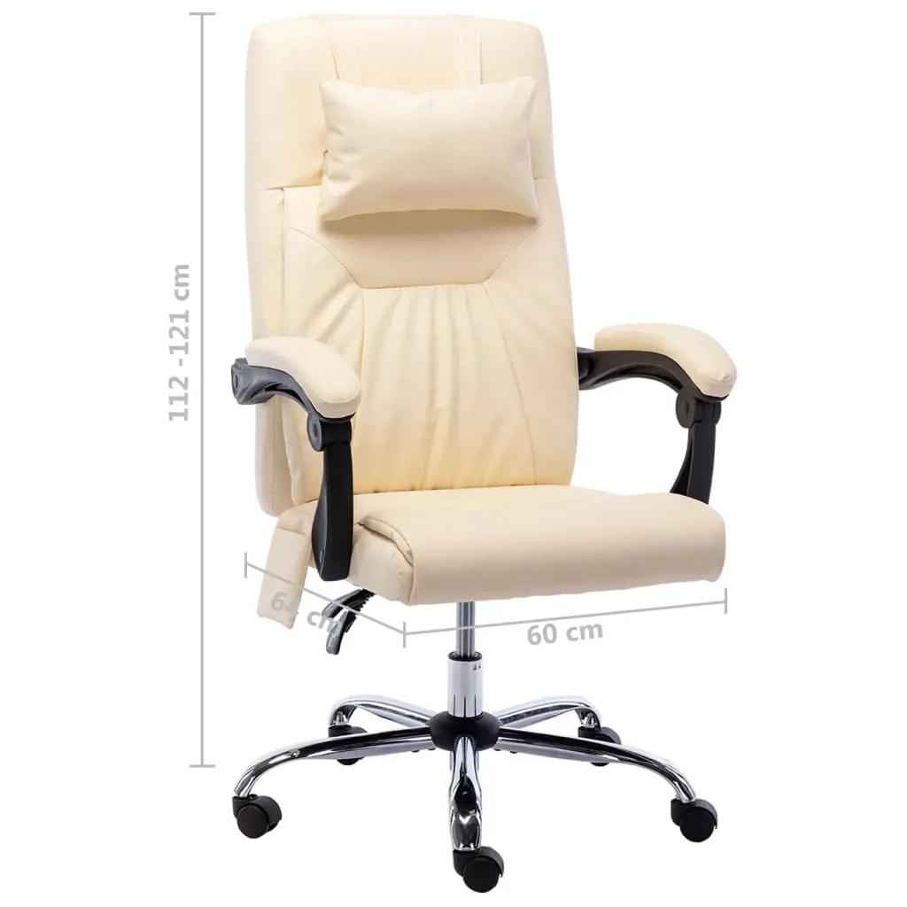 Massage kantoorstoel kunstleer crèmekleurig (8)