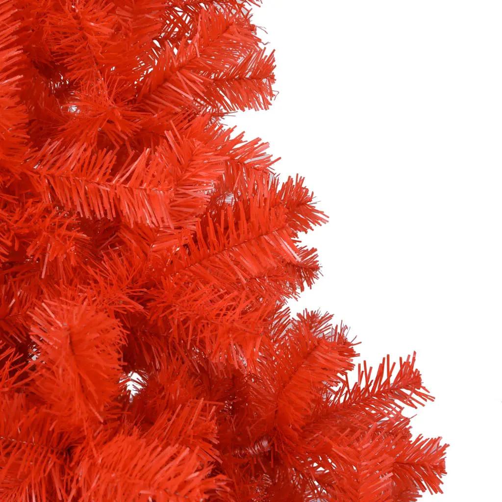 Kunstkerstboom met verlichting en standaard 240 cm PVC rood (3)