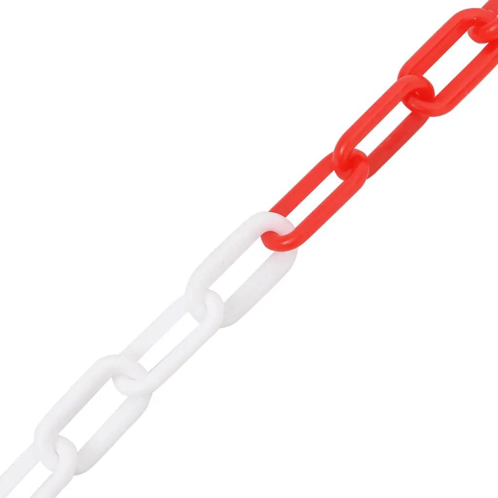 Veiligheidsketting Ø 4 mm 100 m kunststof rood en wit (2)